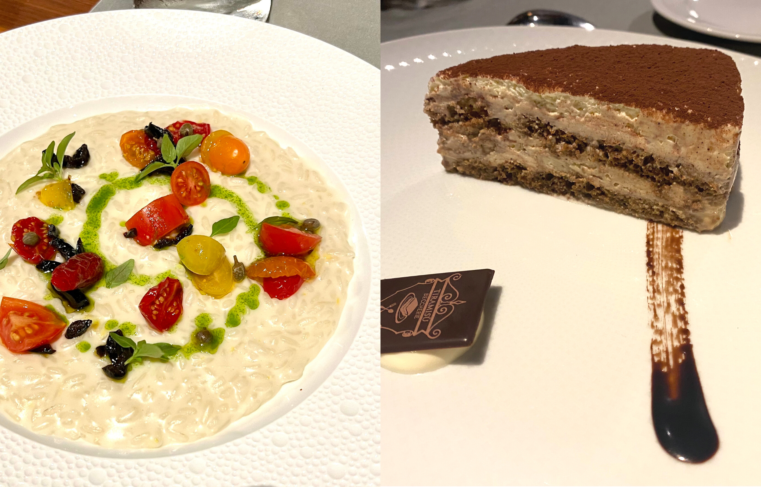 italian dishes Italian risotto and tiramisu